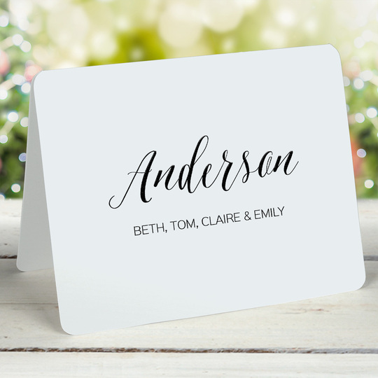 Family Script Folded Note Cards